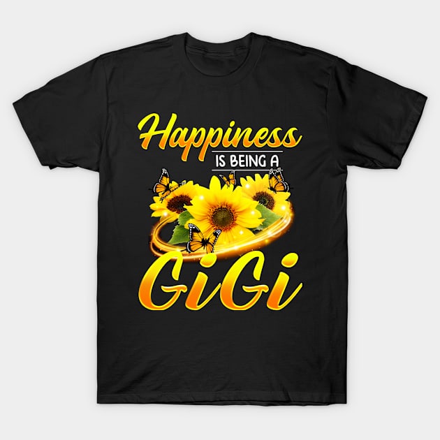 Happiness Is Being A Gigi Butterfly Sunflowers T-Shirt by snnt